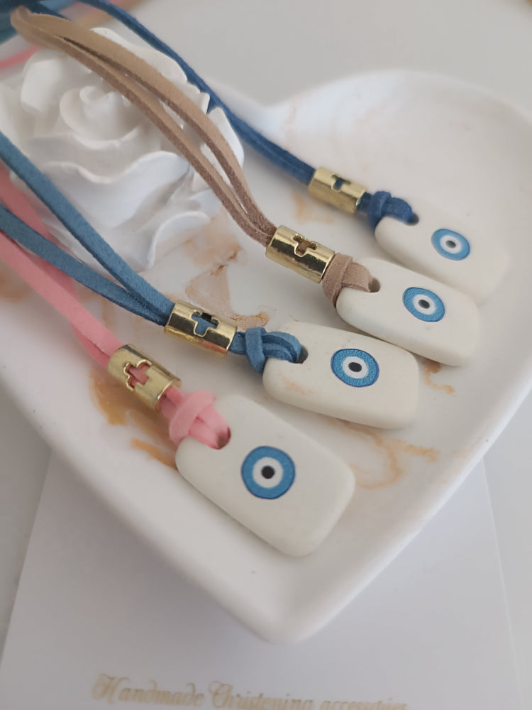 Μαρτυρικό κολιέ ελληνικό μάτι - Greek evileye - εκτυπωμένο πέτρωμα