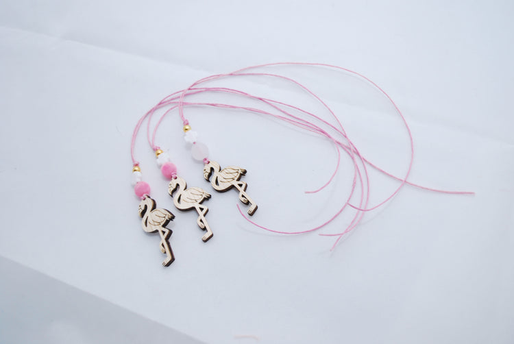 Μαρτυρικό Κολιέ Φλαμίνγκο με Σταυρό Λευκό και Χάντρες Λευκές