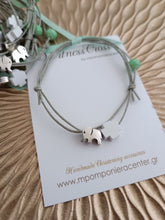 Μαρτυρικό βραχιόλι με ελεφαντάκι σε γκρί - βεραμάν αποχρώσεις