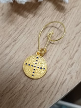 Μαρτυρικό παραμάνα χρυσή με ΑγιοΚωνσταντινάτο χρυσό με μπλέ σκούρο.