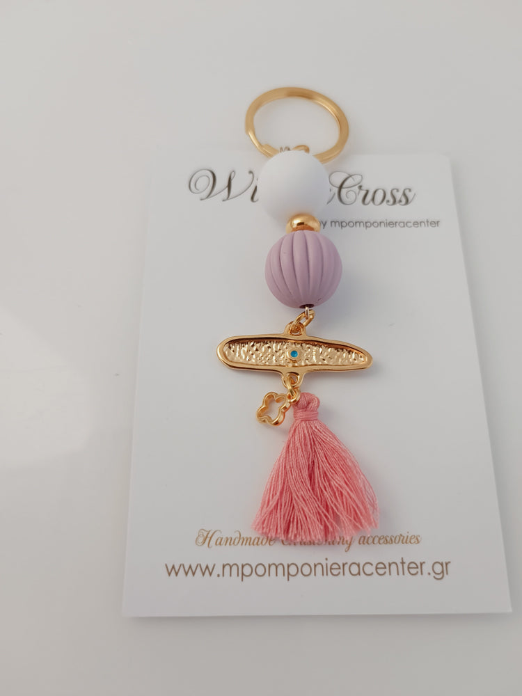 Μαρτυρικό μπρελόκ μάτι ιδιαίτερο σχήμα με σομών φούντα