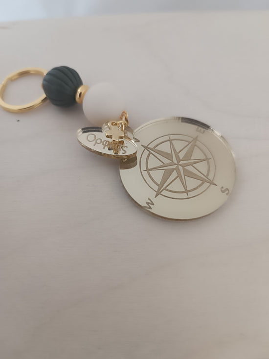 Μαρτυρικό πυξίδα μπρελόκ Plexiglass - επιλογή το όνομα του παιδιού