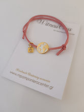 Μαρτυρικό βραχιόλι με τη γη ολόκληρη με σμάλτο εσωτερικά και σάπιο μήλο σουέντ κορδόνι