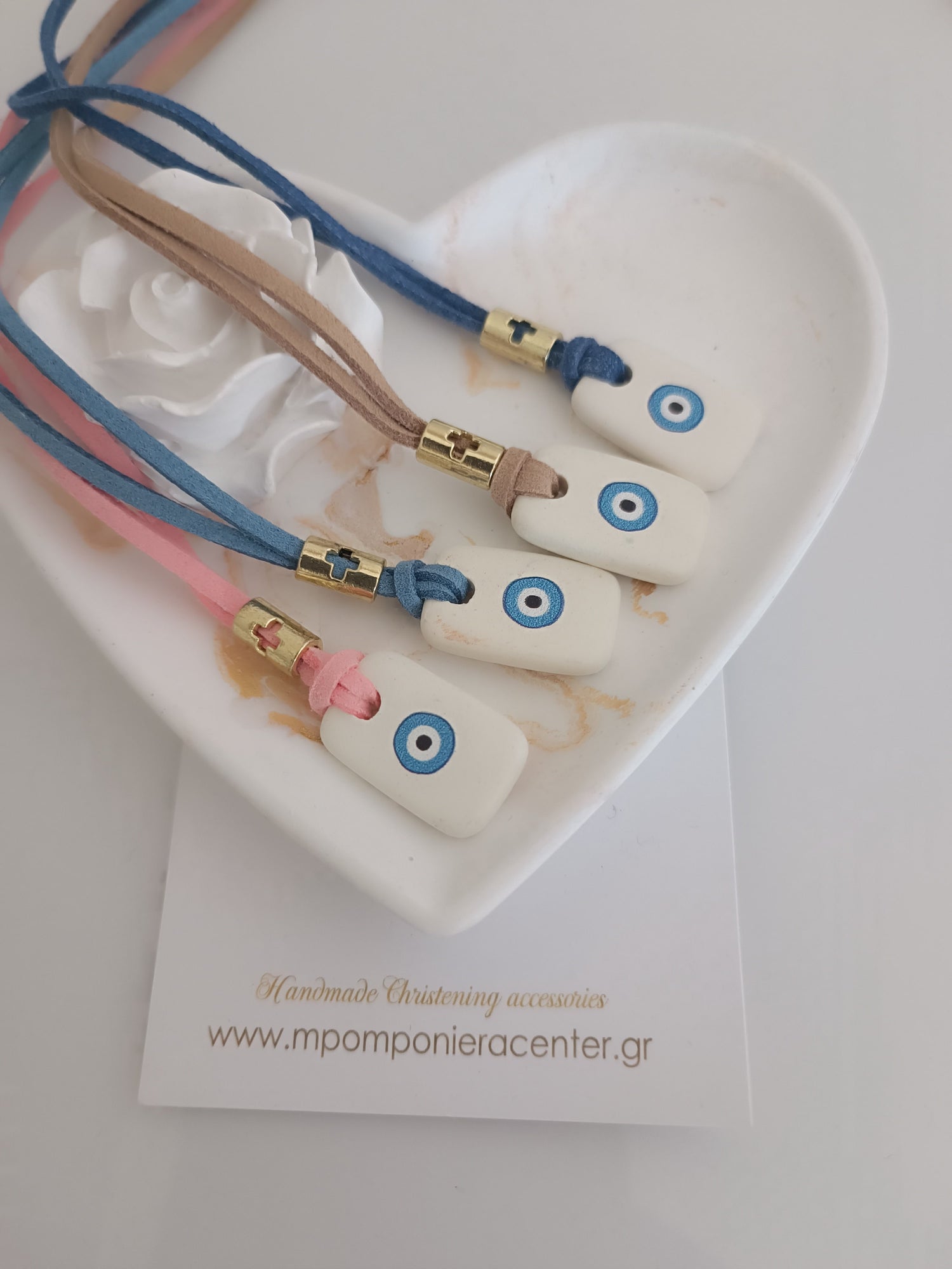 Μαρτυρικό κολιέ ελληνικό μάτι - Greek evileye - εκτυπωμένο πέτρωμα