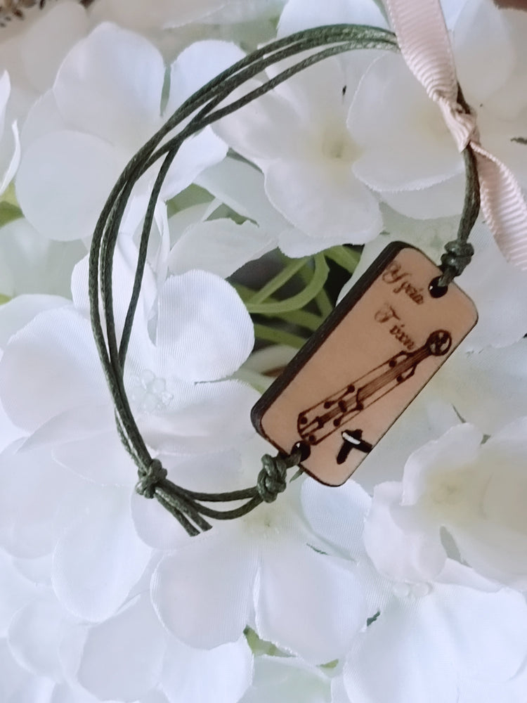 Μαρτυρικό βραχιόλι με ποντιακή λύρα - χάραξη Υγεία &amp; Τύχη