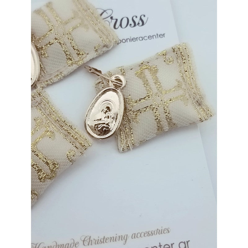 Μαρτυρικό φυλαχτό χρυσό με Παναγίτσα - ιδιαίτερος σχεδιασμός με παραμάνα μικρή