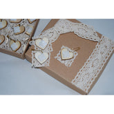 Μαρτυρικό φίλντισι σταυρός με ξύλινη καρδιά & δαντέλα