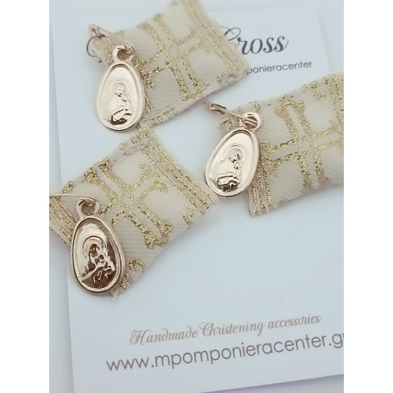 Μαρτυρικό φυλαχτό χρυσό με Παναγίτσα - ιδιαίτερος σχεδιασμός με παραμάνα μικρή