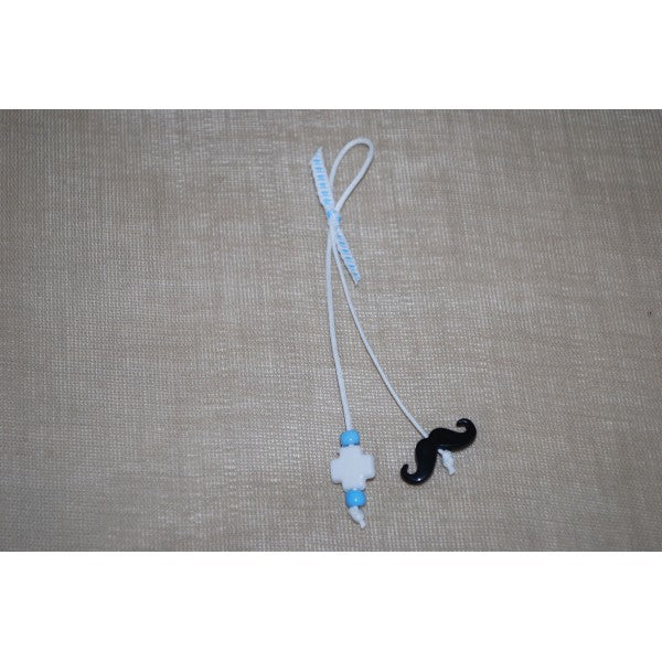 Μαρτυρικό μουστάκι για το πέτο & λευκό σταυρό, λεπτομέρειες με χάντρες (γυάλινες)