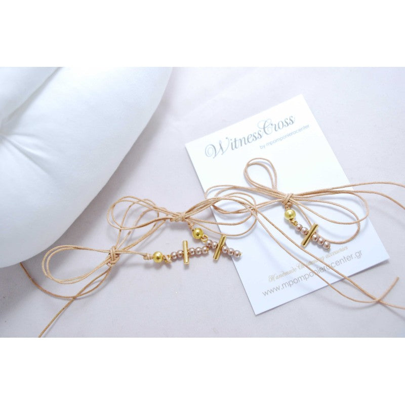 Μαρτυρικό  για το μπέτι με ιδιαίτερο σταυρό από χάντρες περλίτσες