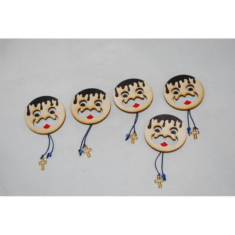 Μαρτυρικό κρητικός με σαρίκι ξύλινο με ματάκι και σταυρό, πίσω παραμάνα