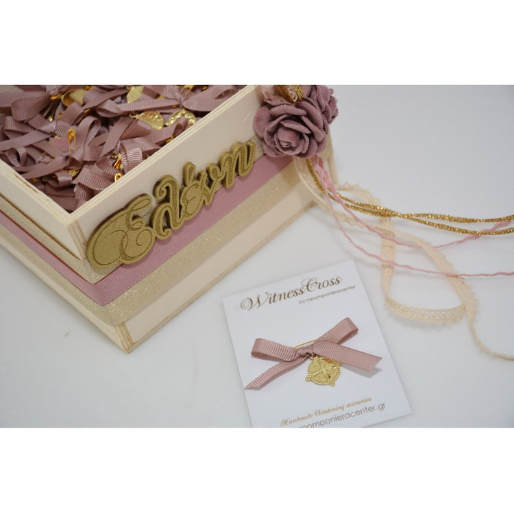 Μαρτυρικό κρεμαστό σταυρό ΑγιοΚωνστάντινο με κορδέλα και παραμανίτσα μικρή