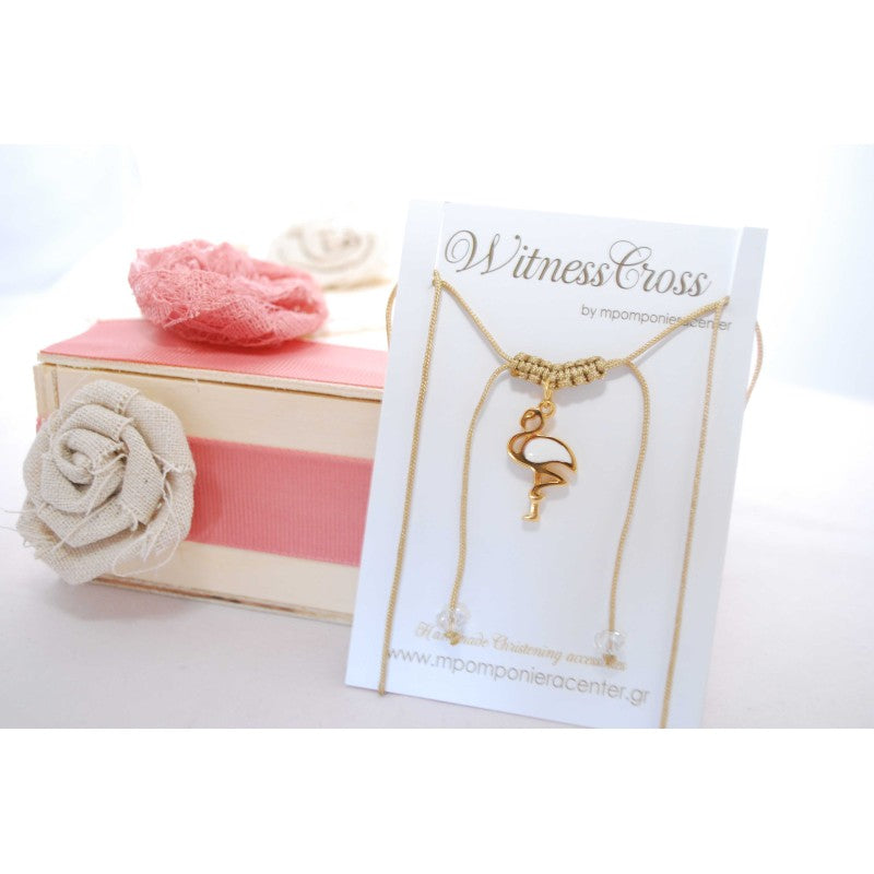 Μαρτυρικό κρεμαστό λαιμού φλαμίνγκο με δέσιμο μακραμέ