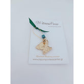 Μαρτυρικό κοάλα με παραμάνα - χάντρα μπλέ πετρόλ και πράσσινο κορδελάκι