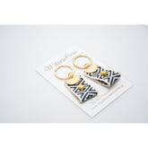 Μαρτυρικό μπρελόκ boho style με ιδιαίτερο εκρού - black σχέδιο Vintage και σταυρό