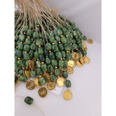 Μαρτυρικό μπεγλέρι ΑγιοΚωνσταντινάτο με χάντρες σε πράσινο ζούγκλας