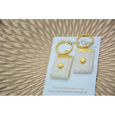 Μαρτυρικό μπρελόκ boho style με ιδιαίτερο λευκό & εκρού σχέδιο Vintage - boho και σταυρό