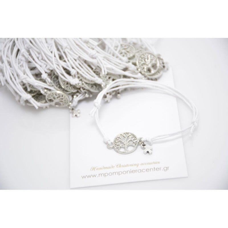 Μαρτυρικό με δέντρο ζωής μεταλλικό με σταυρό στο πλάϊ και λευκό κορδόνι