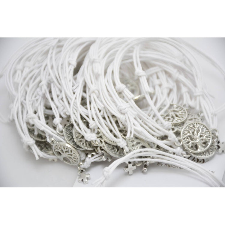 Μαρτυρικό με δέντρο ζωής μεταλλικό με σταυρό στο πλάϊ και λευκό κορδόνι