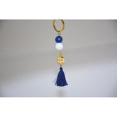 Μαρτυρικό μπρελόκ Κωνσταντινάτο με χάντρες blue navy και λευκό
