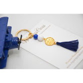 Μαρτυρικό μπρελόκ Κωνσταντινάτο με χάντρες blue navy και λευκό