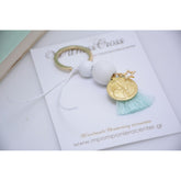 Μαρτυρικό μπρελόκ  Κωνσταντινάτο με αστεράκι ιδιαίτερο σταυρό &amp; φούντα βεραμάν