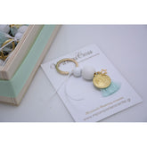 Μαρτυρικό μπρελόκ  Κωνσταντινάτο με αστεράκι ιδιαίτερο σταυρό &amp; φούντα βεραμάν