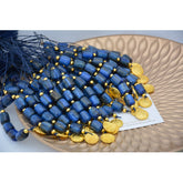 Μαρτυρικό μπεγλέρι ΑγιοΚωνσταντινάτο με χαντρούλες μπλέ σκούρο