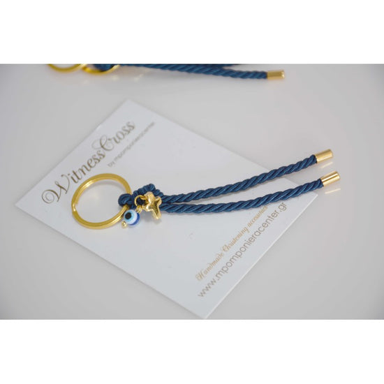 Μαρτυρικό μπρελόκ με σταυρό ματάκι και ιδιαίτερος ακροδέτες σατο τελείωμα