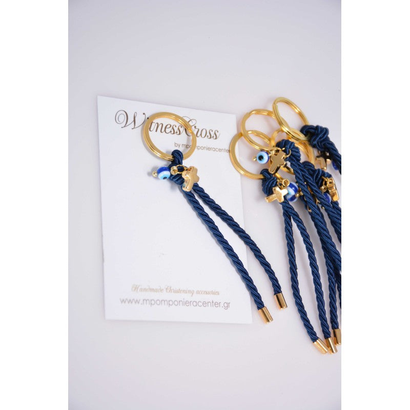 Μαρτυρικό μπρελόκ με σταυρό ματάκι και ιδιαίτερος ακροδέτες σατο τελείωμα