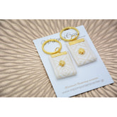 Μαρτυρικό μπρελόκ boho style με ιδιαίτερο λευκό & εκρού σχέδιο Vintage - boho και σταυρό