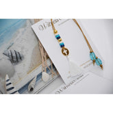 Μαρτυρικό μπεγλέρι σε σιέλ - ναυτικό στυλ με φούντα λευκή