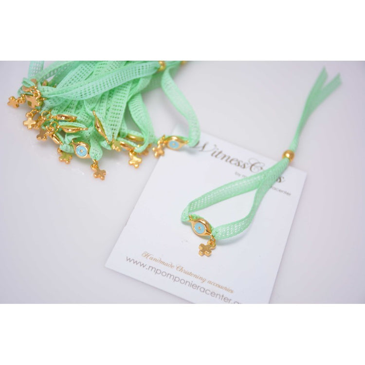 Μαρτυρικό βραχιόλι  με ιδιαίτερο μάτι &amp; σταυρουλάκι μικρό