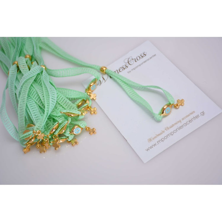 Μαρτυρικό βραχιόλι  με ιδιαίτερο μάτι &amp; σταυρουλάκι μικρό