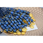 Μαρτυρικό μπεγλέρι ΑγιοΚωνσταντινάτο με χαντρούλες μπλέ σκούρο