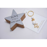 Μαρτυρικό μπρελόκ με αστέρι &amp; ιδιαίτερο σταυρό μάτι με λευκές χάντρες