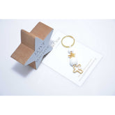 Μαρτυρικό μπρελόκ με αστέρι &amp; ιδιαίτερο σταυρό μάτι με λευκές χάντρες