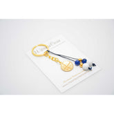 Μαρτυρικό μπρελόκ Κωνσταντινάτο διπλής όψης με χάντρες blue navy και λευκό