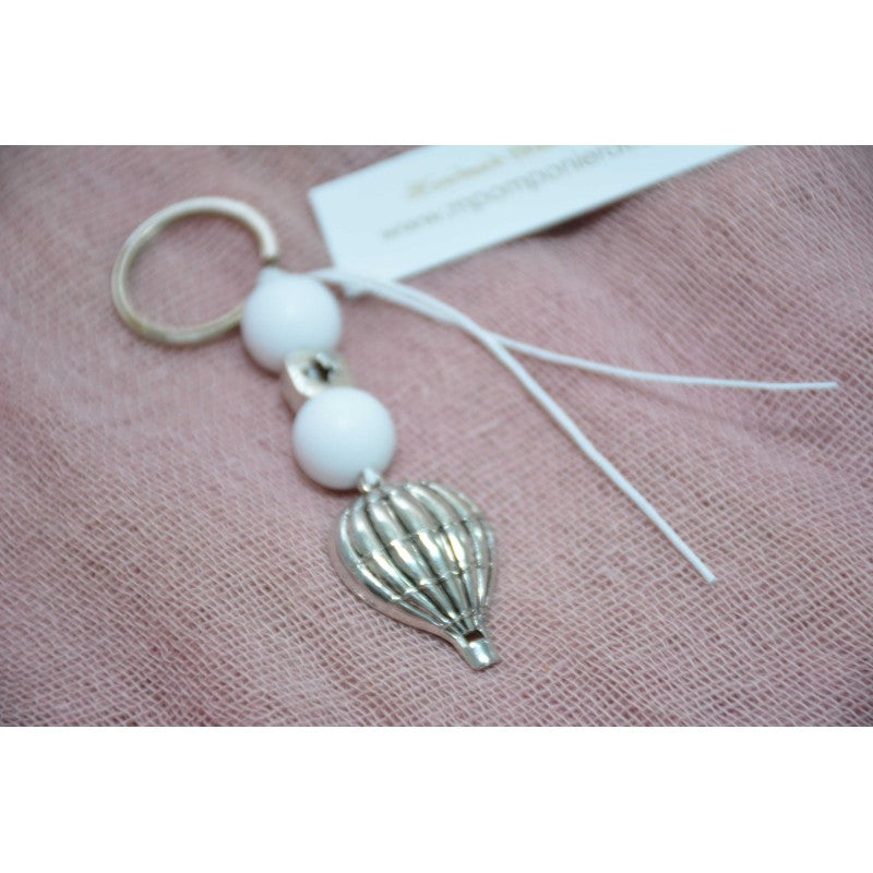 Μαρτυρικό μπρελόκ με αερόστατο και λευκές χάντρες