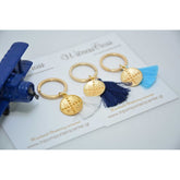 Μαρτυρικό μπρελόκ Κωνσταντινάτο διπλής όψης με φουντίτσα της επιλογής σας