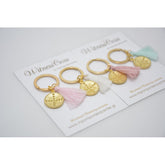 Μαρτυρικό μπρελόκ Κωνσταντινάτο διπλής όψης με φουντίτσα της επιλογής σας