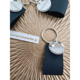 Μαρτυρικό μπρελόκ boho style με οικολογικό ύφασμα φελλού, ιδιαίτερο σε blue Navy απόχρωση & το όνομα