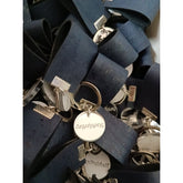 Μαρτυρικό μπρελόκ boho style με οικολογικό ύφασμα φελλού, ιδιαίτερο σε blue Navy απόχρωση & το όνομα