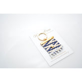 Μαρτυρικό μπρελόκ boho style με ιδιαίτερο μπλέ σχέδιο Vintage και σταυρό