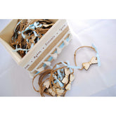 Μαρτυρικό παπιγιόν βραχιόλι ξύλινο , καφέ κορδόνι και διακοσμητική γαλάζια κορδέλα