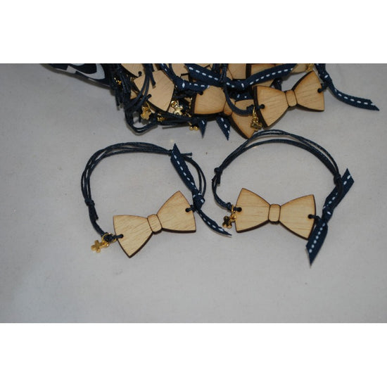 Μαρτυρικό παπιγιόν βραχιόλι ξύλινο & μεταλλικό σταυρό