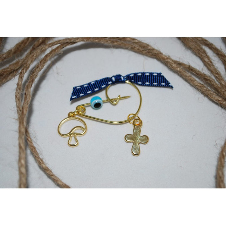 Μαρτυρικό παραμάνα με μανιτάρι χρυσό, ματάκι μπλε σκούρο