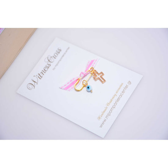 Μαρτυρικό παραμάνα χρυσό με ματάκι  ιδιαίτερο & χρυσό σταυρό.