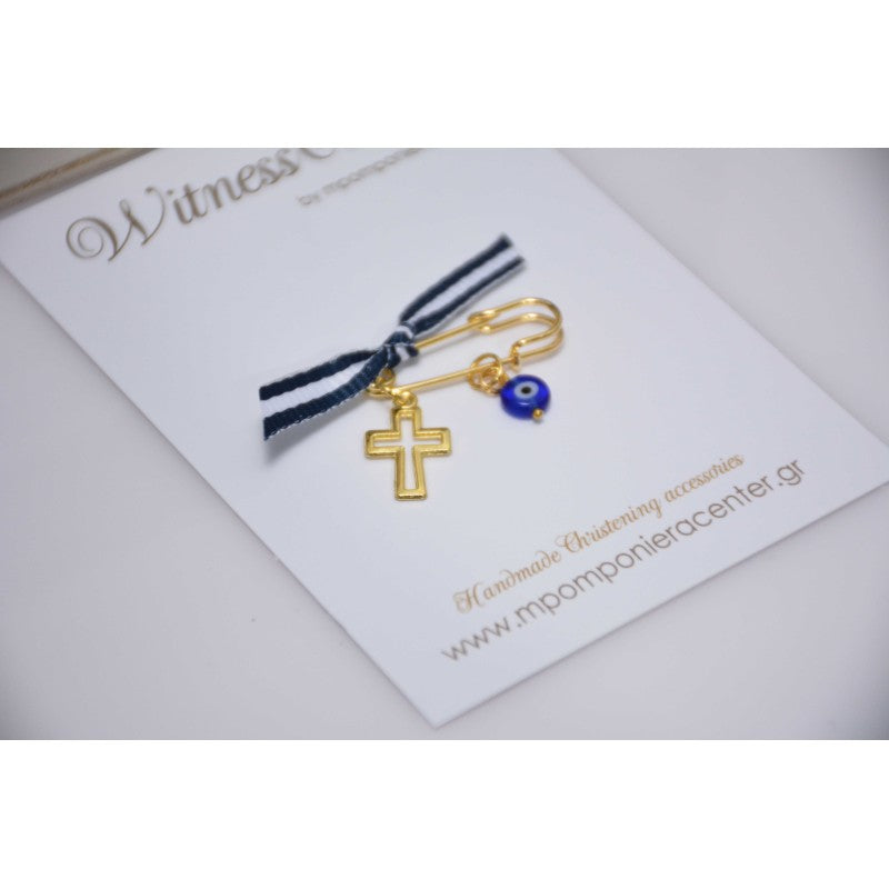 Μαρτυρικό παραμάνα χρυσό με ματάκι ιδιαίτερο & χρυσό σταυρό.