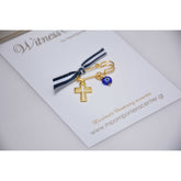 Μαρτυρικό παραμάνα χρυσό με ματάκι ιδιαίτερο & χρυσό σταυρό.